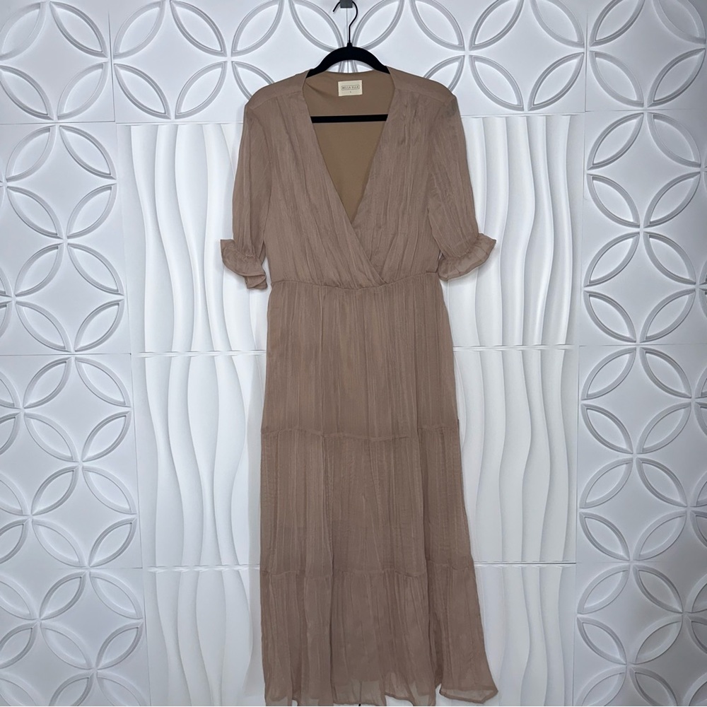 Elegant Tan Maxi Dress